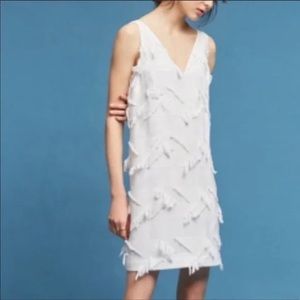 NWT Anthropologie Maeve white fringe dress, size 2
